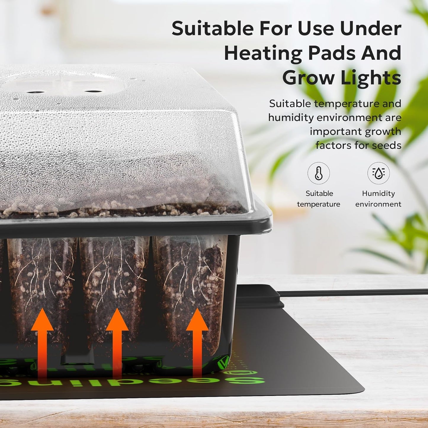 10-Pack 120-Cell Seed Starter Kit with Humidity Dome & Base