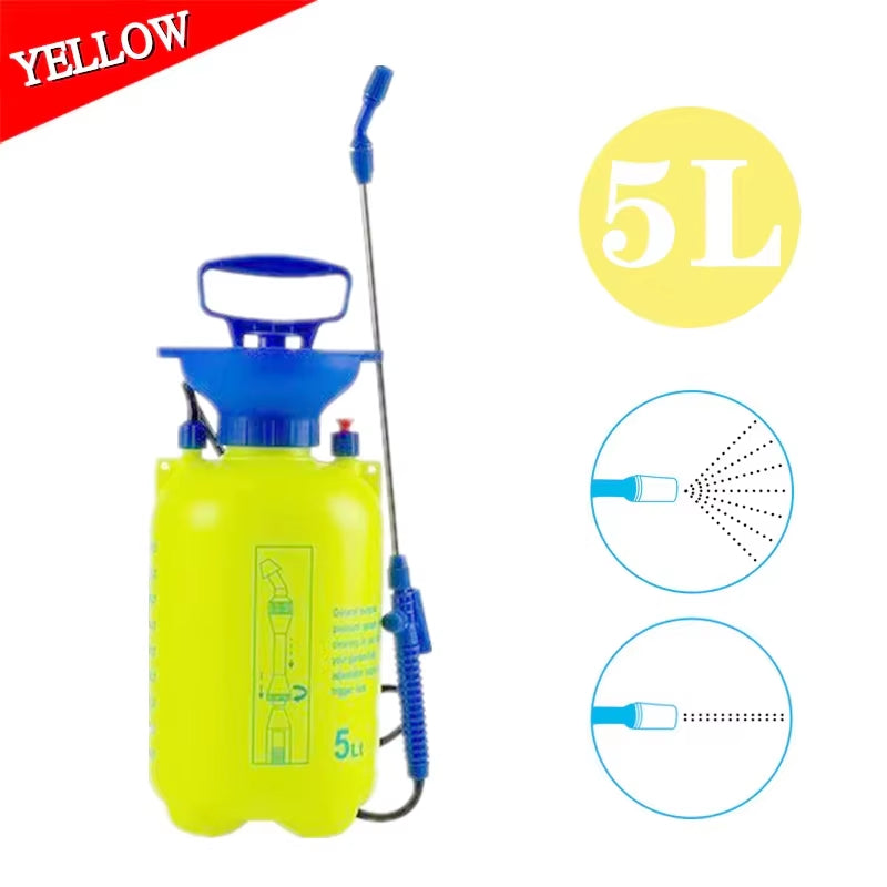 5L Portable Pressure Knapsack Sprayer with Adjustable Nozzle for Home and Garden Irrigation and Cleaning