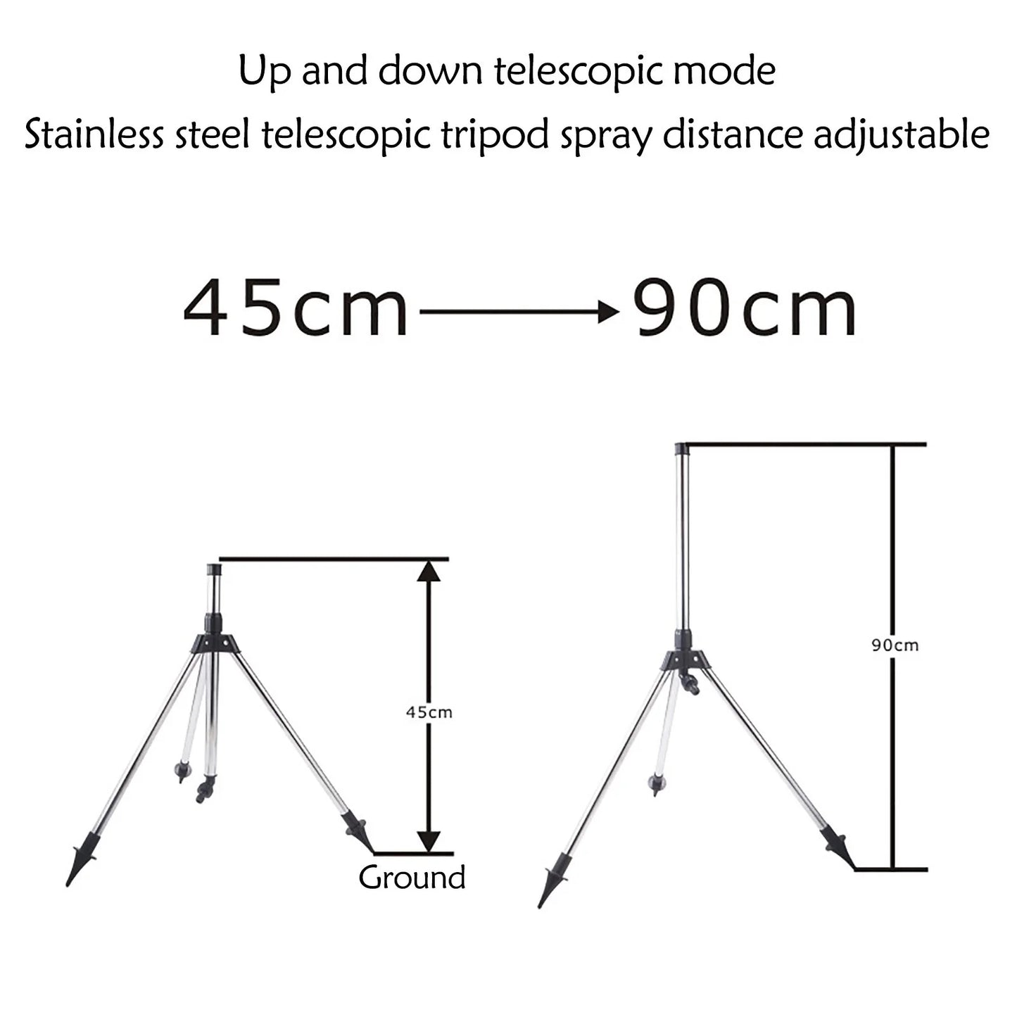 360° Rotating Tripod Sprinkler for Large Lawn & Garden Irrigation