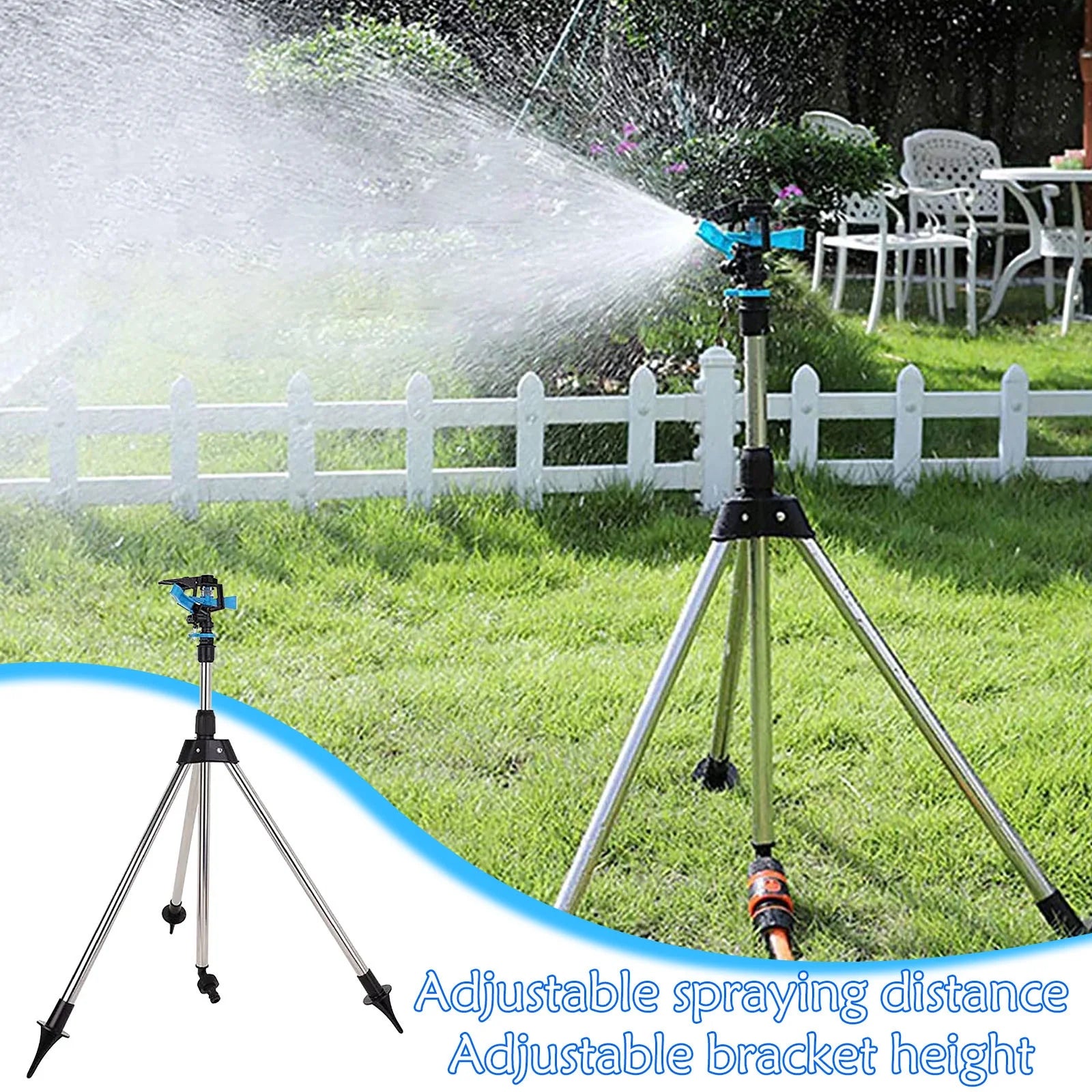 360° Rotating Tripod Sprinkler for Large Lawn & Garden Irrigation