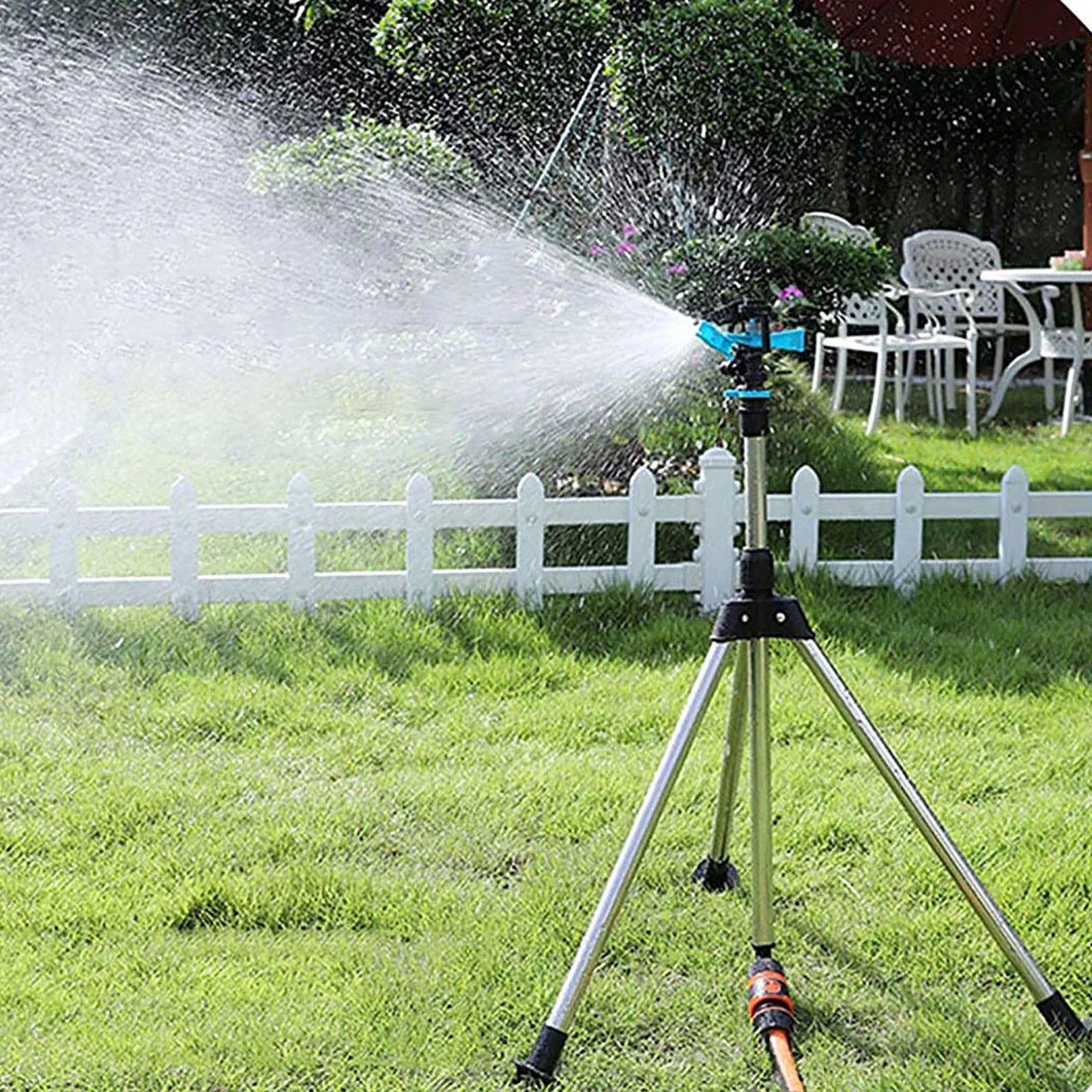 360° Rotating Tripod Sprinkler for Large Lawn & Garden Irrigation