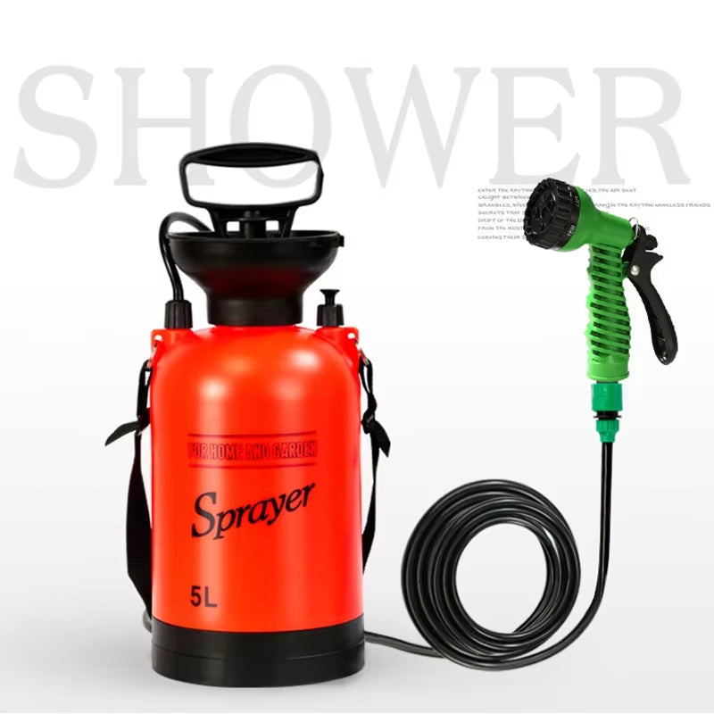 5L Portable Pressure Knapsack Sprayer with Adjustable Nozzle for Home and Garden Irrigation and Cleaning