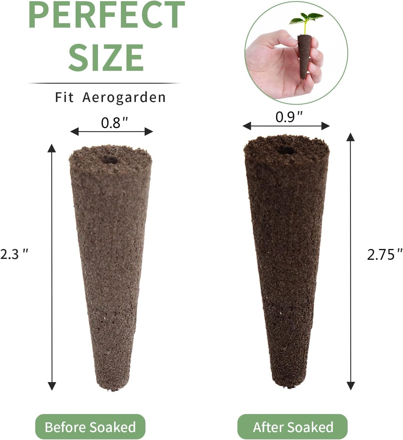 50-Pack AeroGarden Compatible Hydroponic Grow Sponges