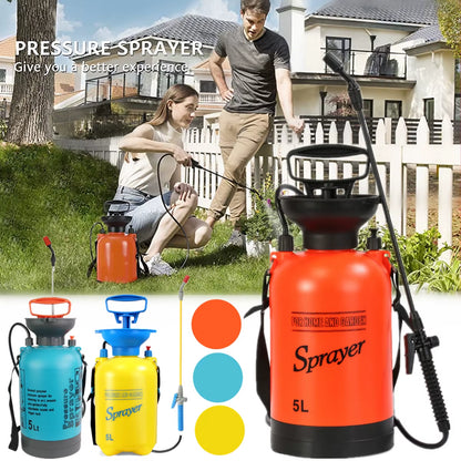 5L Portable Pressure Knapsack Sprayer with Adjustable Nozzle for Home and Garden Irrigation and Cleaning