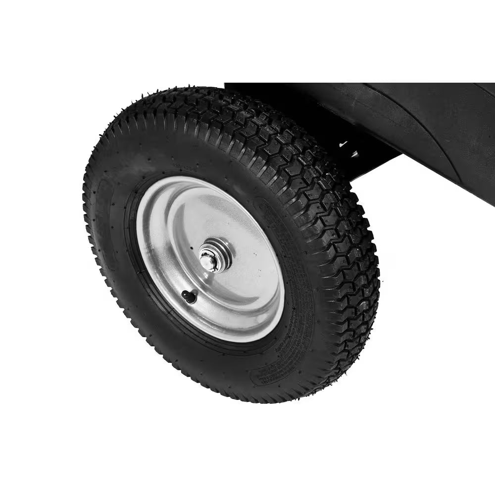 650 lbs. 10 Cu. Ft. Tow-Behind Lawn Mower Trailer Dump Cart with Compression-Molded Poly Bed for Lawn Tractors and Zero-Turn Mowers
