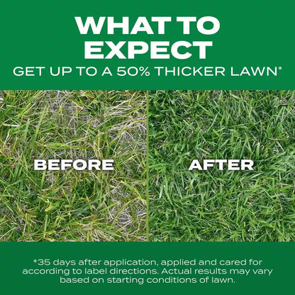 Turf Builder Thick'R Lawn Tall Fescue Mix - 12 lbs. Grass Seed with Fertilizer and Soil Enhancer for Lawn Thickening