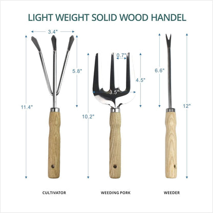 Heavy-Duty Garden Tool Set: Folding Stool, Tote Bag & 5 SS Tools
