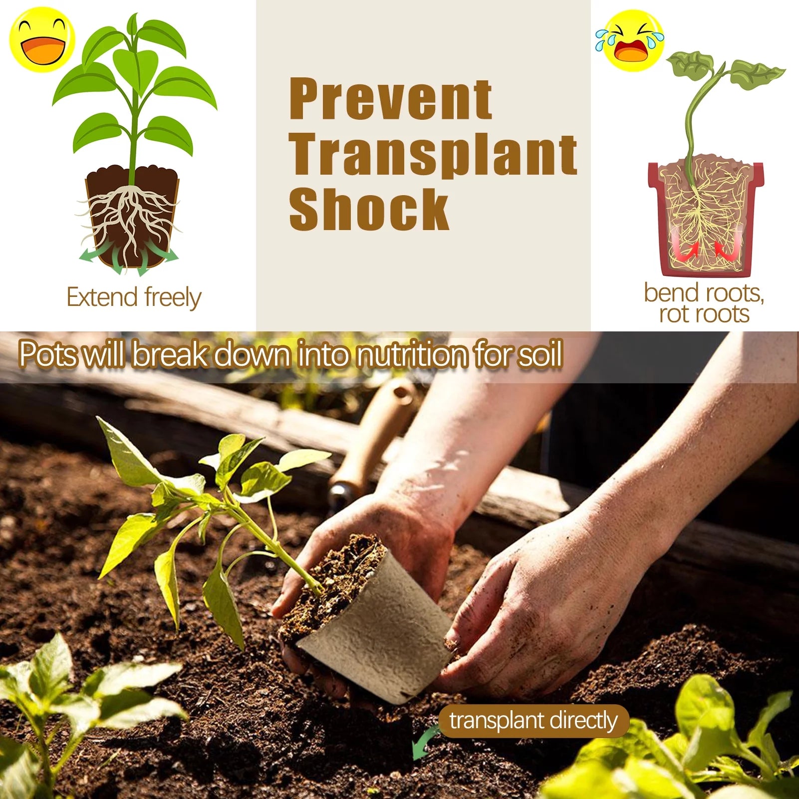 120-Pack 3.15" Biodegradable Peat Pots for Seed Starting & Root Growth