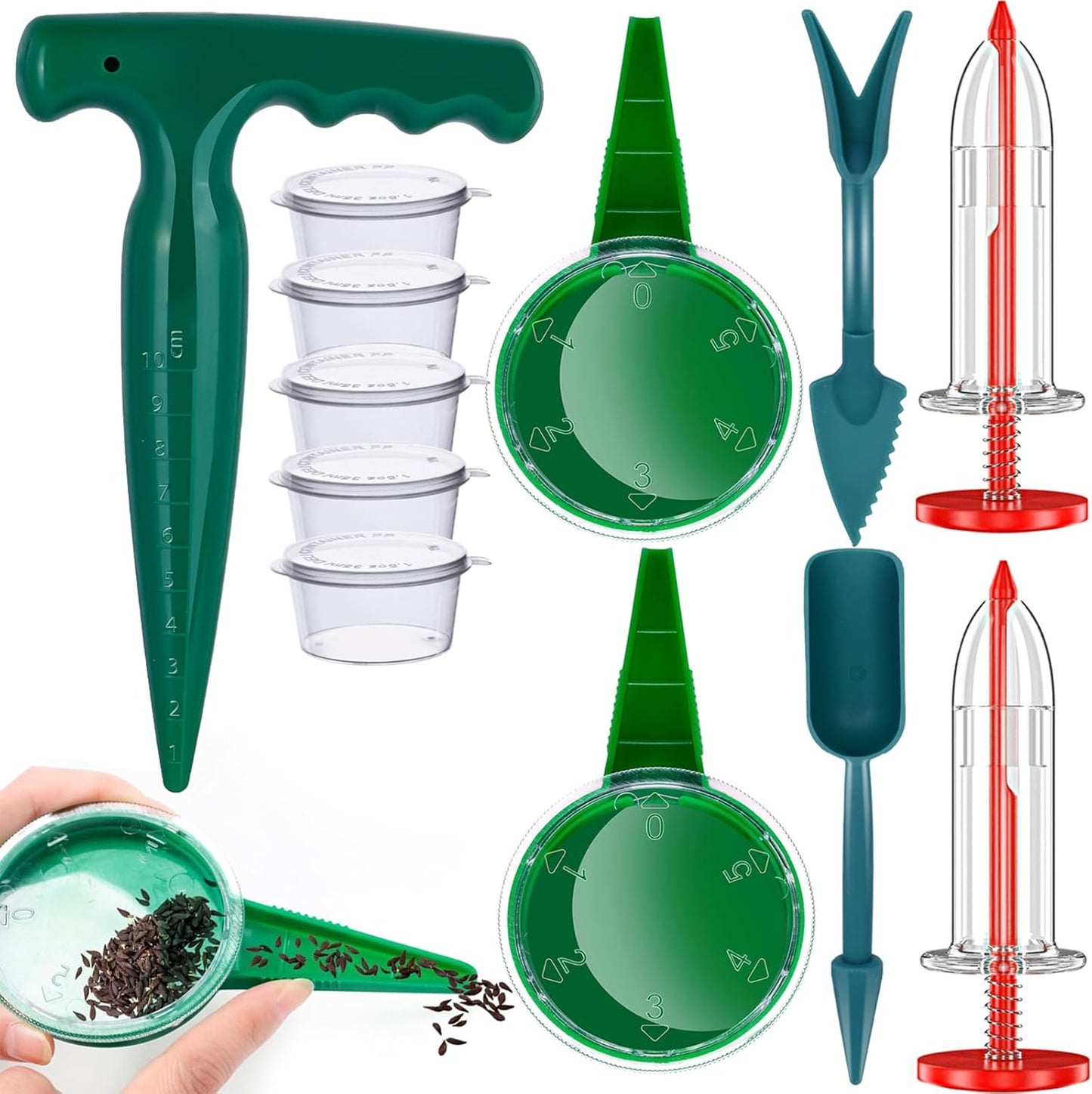 Precision Seed Sower & Dispenser Kit for Small Seeds - 12 Pcs